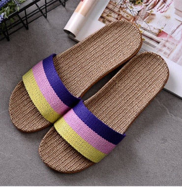 Casual Summer Style Linen Comfortable Slippers For Women