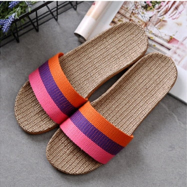 Casual Summer Style Linen Comfortable Slippers For Women