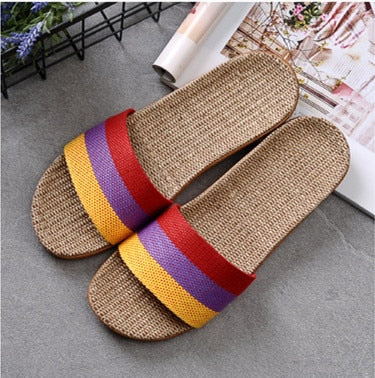 Casual Summer Style Linen Comfortable Slippers For Women