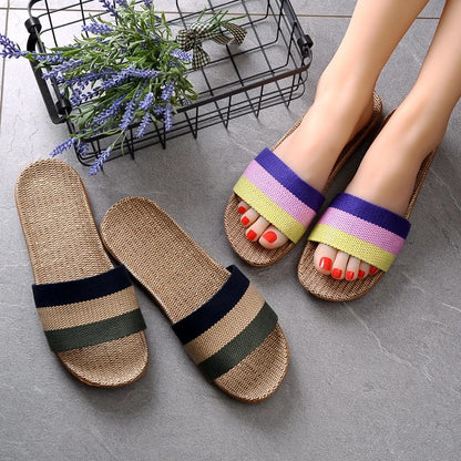 Casual Summer Style Linen Comfortable Slippers For Women