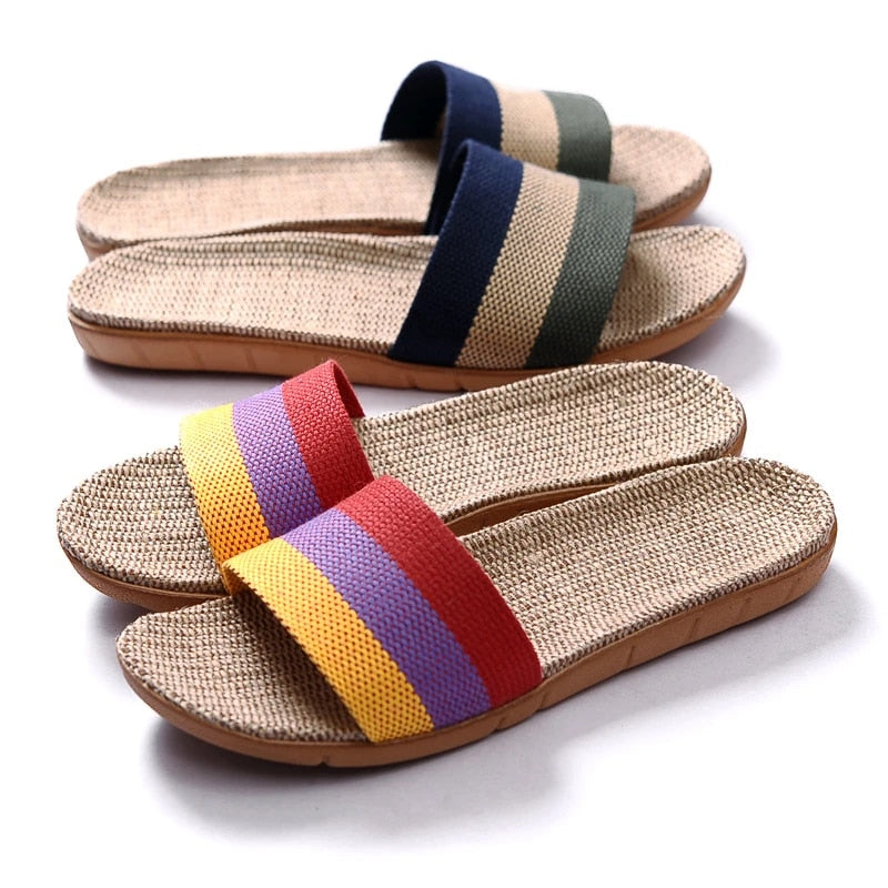 Casual Summer Style Linen Comfortable Slippers For Women