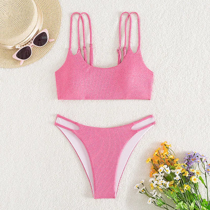 Pink Sexy High Waist Summer Women Bikini