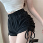 String Up High Waist Simple Casual Shorts