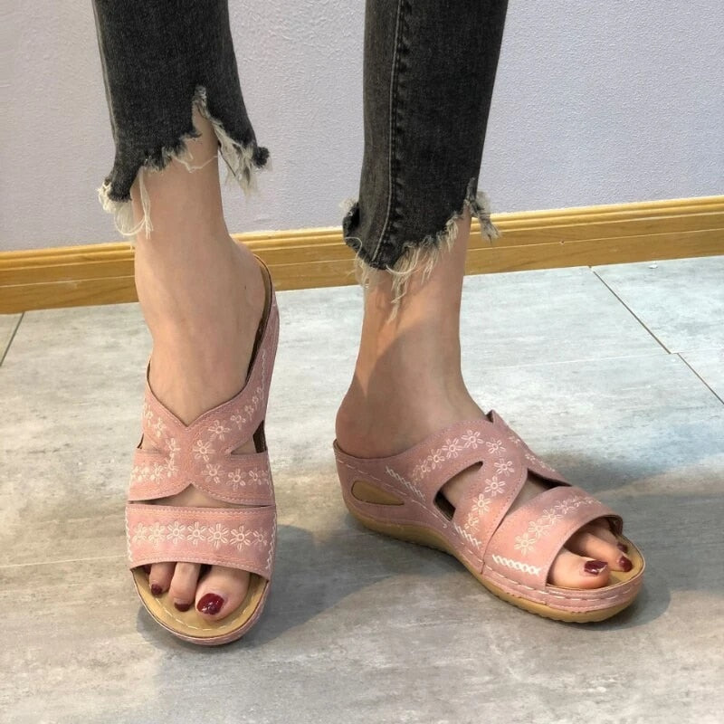 Orthopedic Insole Open Toe Women Wedge Sandals