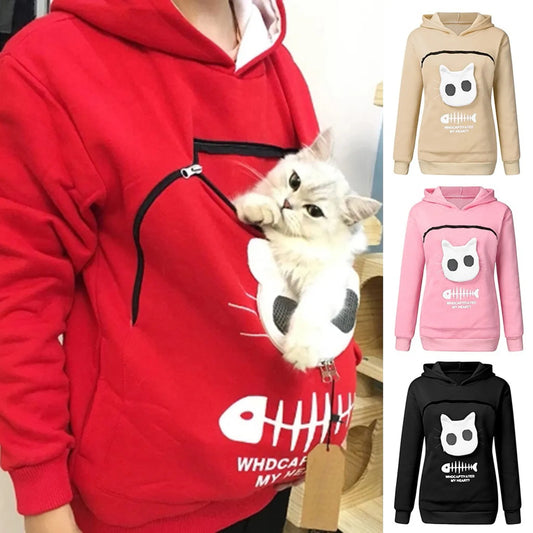 Cat Lover Front Carrier Pack Kangaroo Hoodie