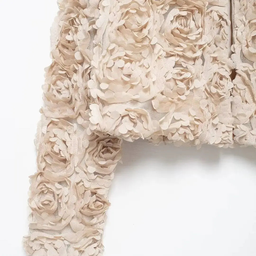 Rose Flower Decoration Autumn Jacket