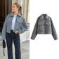 Demi-Season Tweed Cropped Jacket For Women