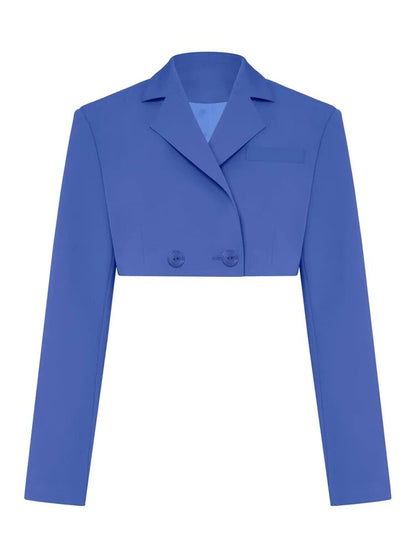 Double Button New Style Super Crop Blazer Jackets Suits