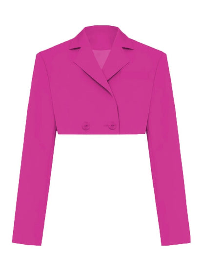 Double Button New Style Super Crop Blazer Jackets Suits