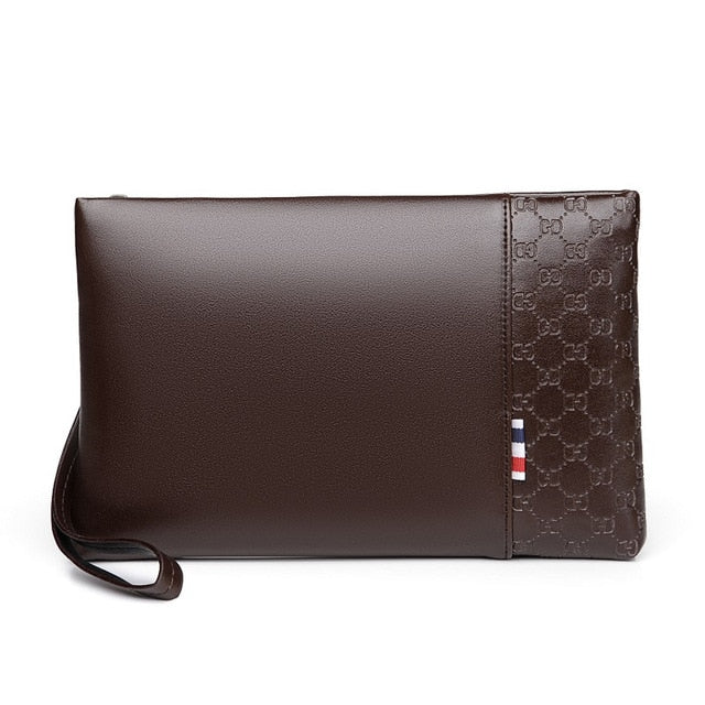 Chic Belted Leather Men Designer Business Handbags