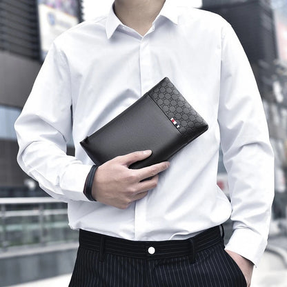 Chic Belted Leather Men Designer Business Handbags