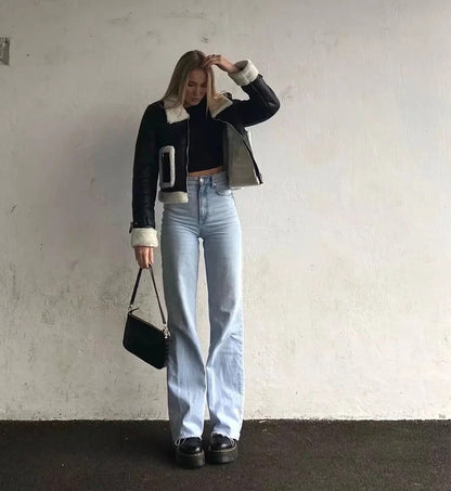 Street Fashion Wide Leg Denim Pants