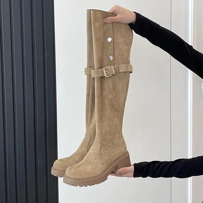 Winter Slip-On Over-the-Knee Boots: Fashionable & Comfortable