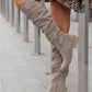 Long Knee High Suede Designer Zipper Winter Boots For Women