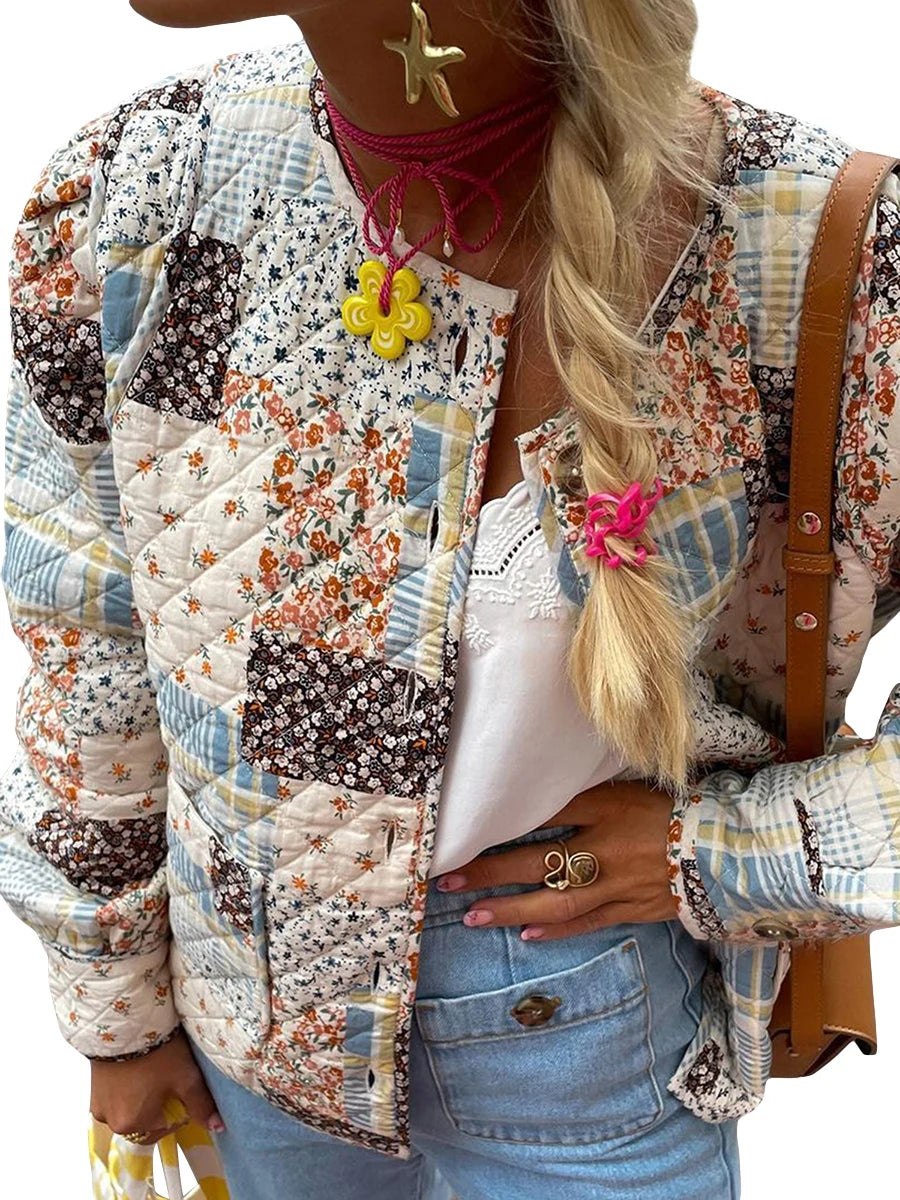 Lightweight Floral Print Casual Long Sleeve Jacket