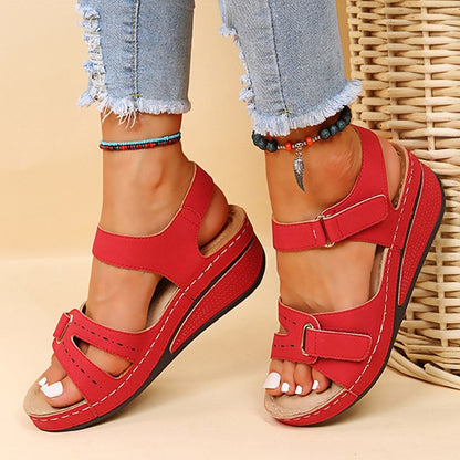 Mid Platform Heel Elegant Buckle Comfortable Outdoor Women Sandals