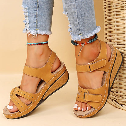 Mid Platform Heel Elegant Buckle Comfortable Outdoor Women Sandals