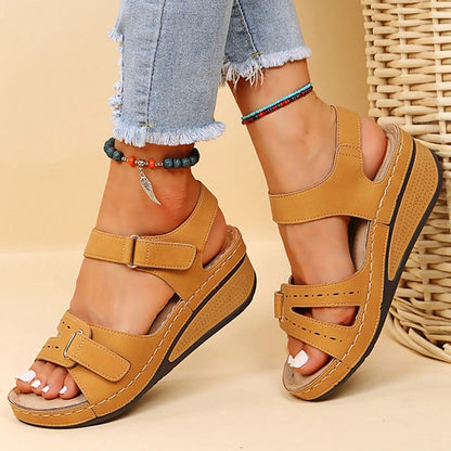 Mid Platform Heel Elegant Buckle Comfortable Outdoor Women Sandals