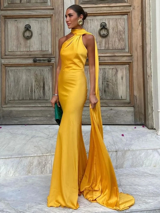 Women Sexy Backless Off Shoulder Bodycon Long Dress
