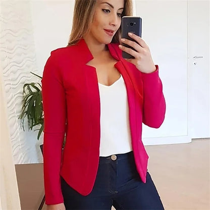 Long Sleeve Open Stitch Women Thin Summer Blazers