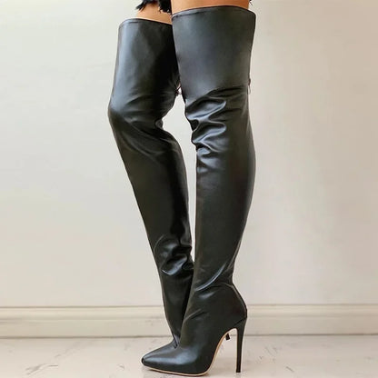 Sexy Stiletto Thigh Boots for Women – Ultra High Heels, Slim Leg Stretch Overknees, Evening & Party Shoes