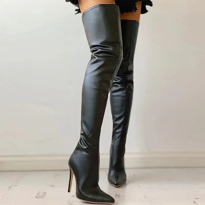 Sexy Stiletto Thigh Boots for Women – Ultra High Heels, Slim Leg Stretch Overknees, Evening & Party Shoes