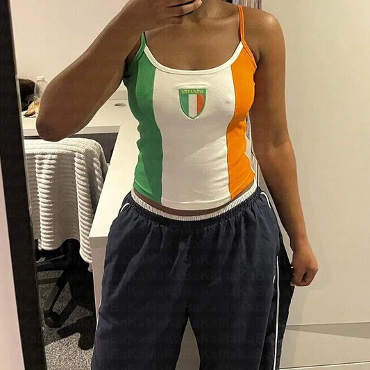 Cool IRELAND Embroid Tank Top For Women