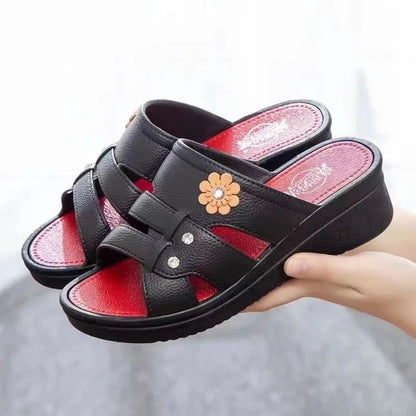 Flower Decor Casual Open Toe Outdoor Summer Slippers