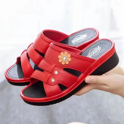 Flower Decor Casual Open Toe Outdoor Summer Slippers