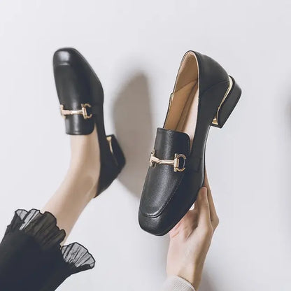 Classic Elegant Style Low Heel Women Loafer Shoes