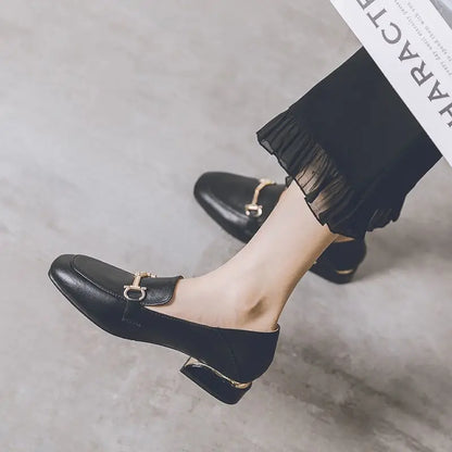 Classic Elegant Style Low Heel Women Loafer Shoes