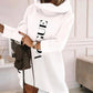 High Neck Hooded Sweatshirt Dress: Chic Office Pullover for Women