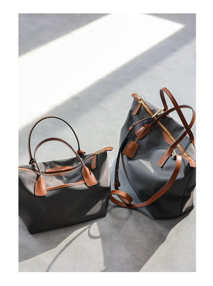 Double Handle Genuine Leather Tote Bags