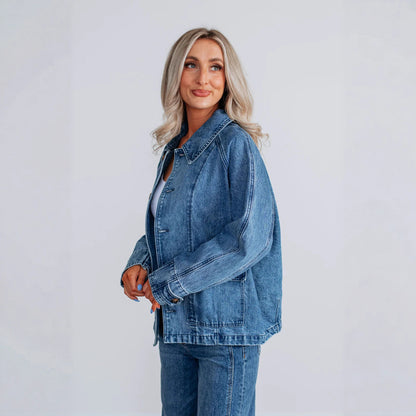 Fashionable Ladies Long Sleeve Denim Coat Jacket