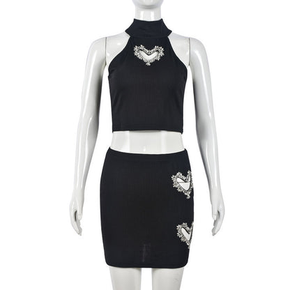 Trendy Vest and Short Skirt Set for Women