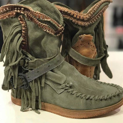 Lace Decoration Leather Winter Ankle Boots