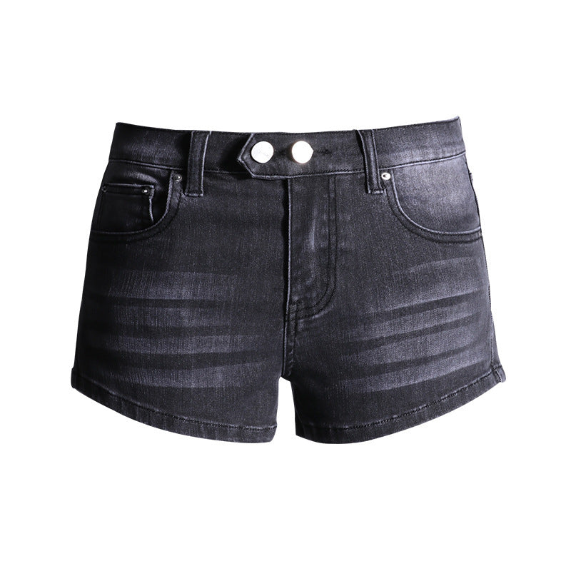 Elastic Low Waist Denim Shorts – Stretchy Casual Summer Style