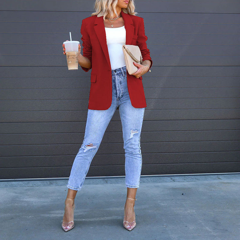 Sequined Shiny Long Sleeve Casual Office Style Blazer Coat For Women