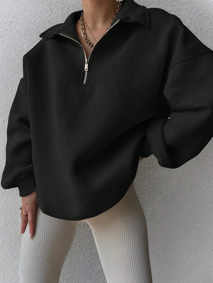 Simple Front Zipper Sweatshirt – Everyday Essential