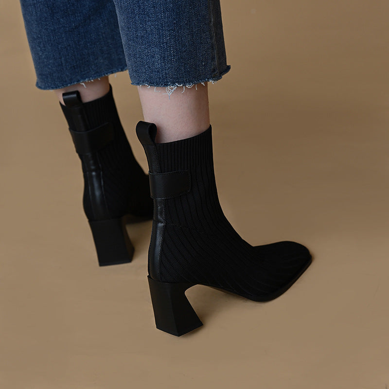ChicSock Knitted High Heel Boots