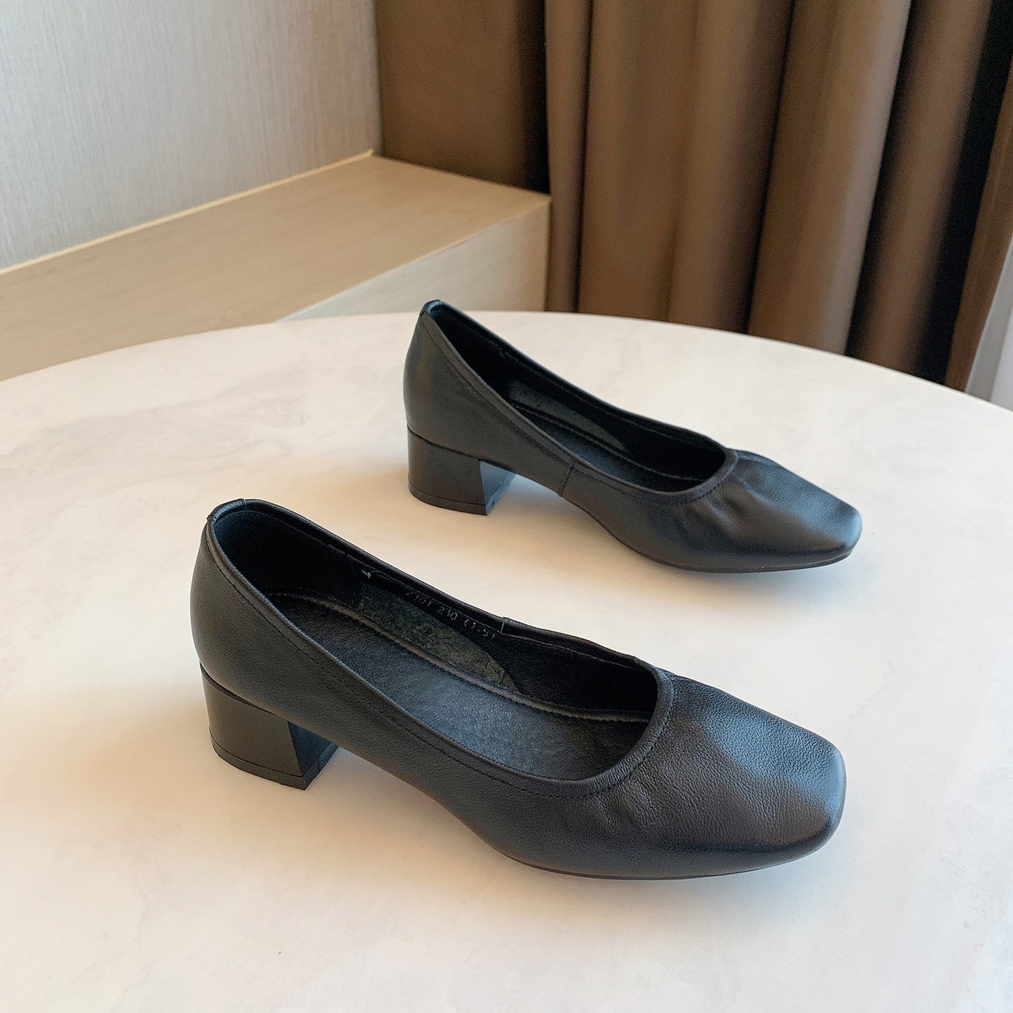 Women's Thick Heel Shoes | Shallow Mouth Square Toe Casual Heels