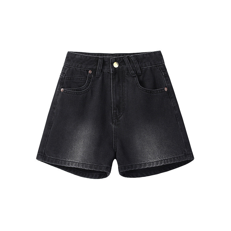 Fashion Personality Denim Shorts Women – Black Streetwear & Summer Outfit