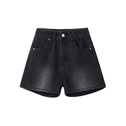 Fashion Personality Denim Shorts Women – Black Streetwear & Summer Outfit