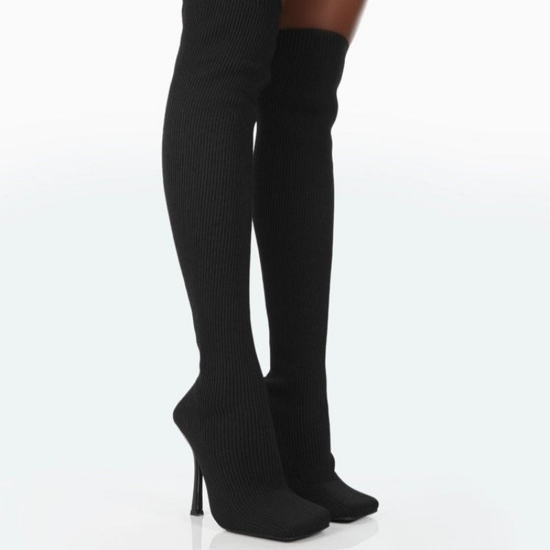 Over-the-Knee Suede Boots for Women | High Fit Sky-High Stiletto Winter Boots
