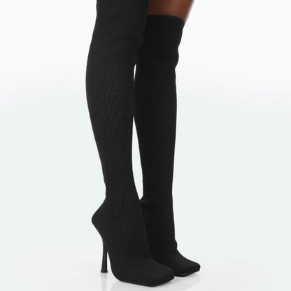 Over-the-Knee Suede Boots for Women | High Fit Sky-High Stiletto Winter Boots