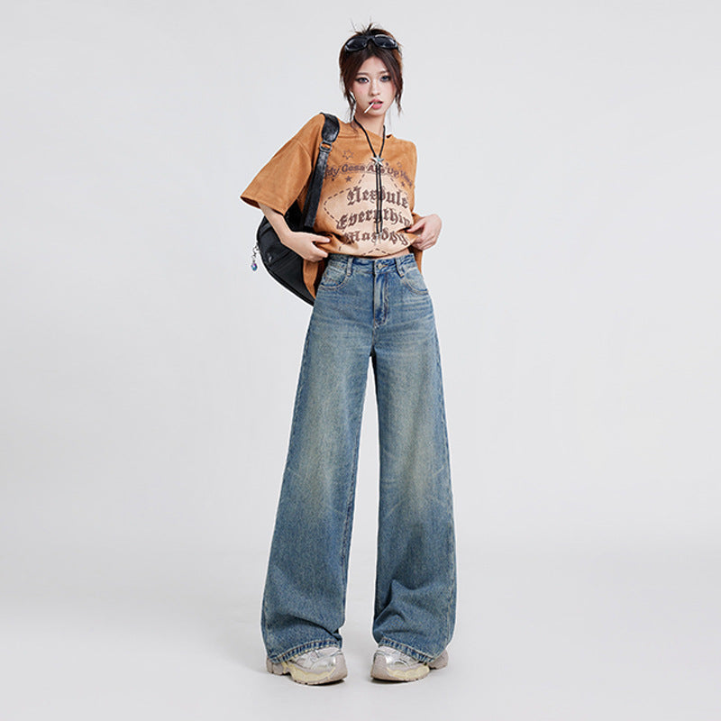 High Waist Baggy Jeans Straight Leg Korean Fashion For Women