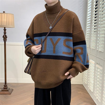 Unisex Thick Turtleneck Pullover – Casual American Style Sweater