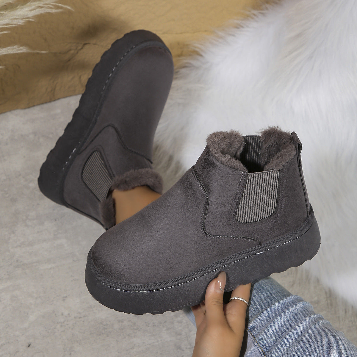 Women Casual Furry Softener Warm Snow Boots