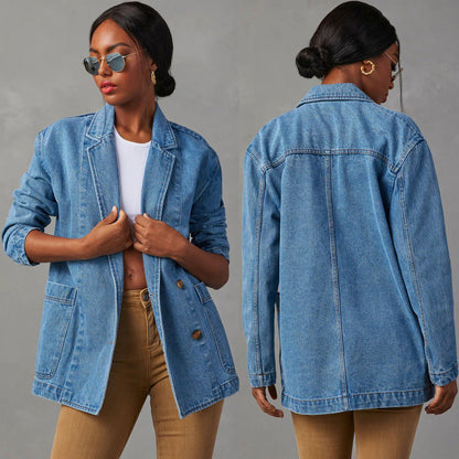 Chester Blue Long Sleeve Denim Coat