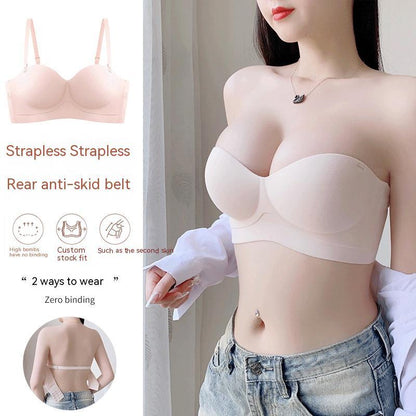 Seamless Strapless Push-Up Bra – Anti-Sagging Comfort for Small Busts